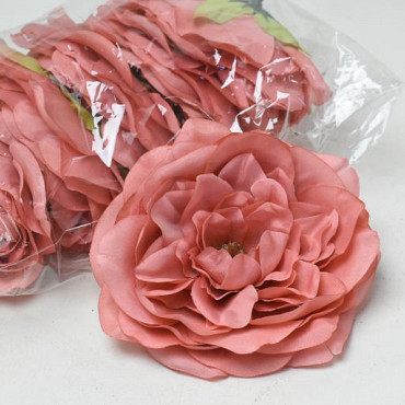 Artificial Peony Salmon D13cm