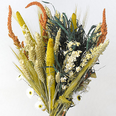 Dried Field Bouquet Natural/Yellow 45cm