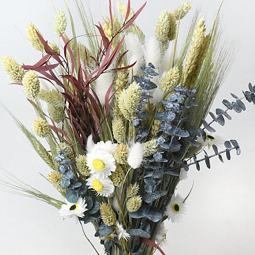 Bouquet de Campagne Naturel/Blanc 45cm