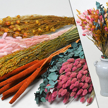 DIY Dried Flower Bouquet Pink/Orange XL