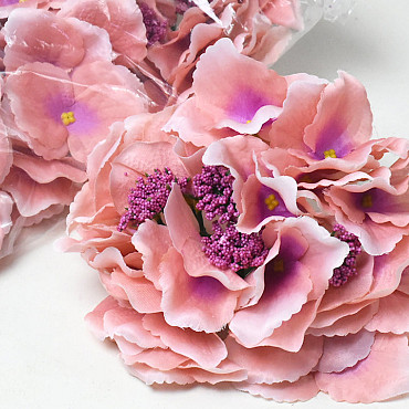 Artificial Hydrangea Head Mauve D18cm 