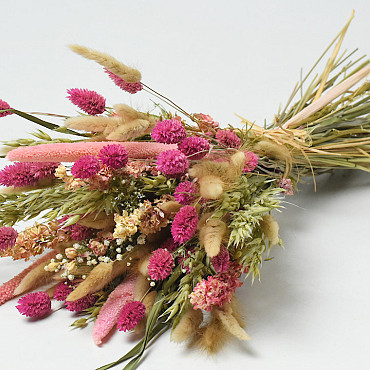 Dried Flower Bouquet Pink Natural 55cm