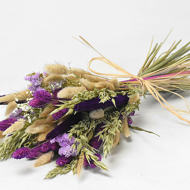 Dried Flower Bouquet Purple Natural 55cm