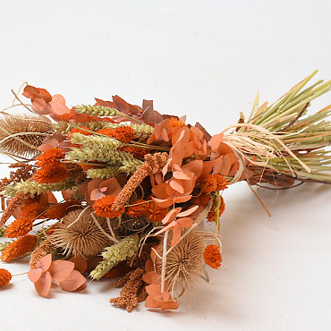 Dried Field Bouquet Natural/Orange 55cm