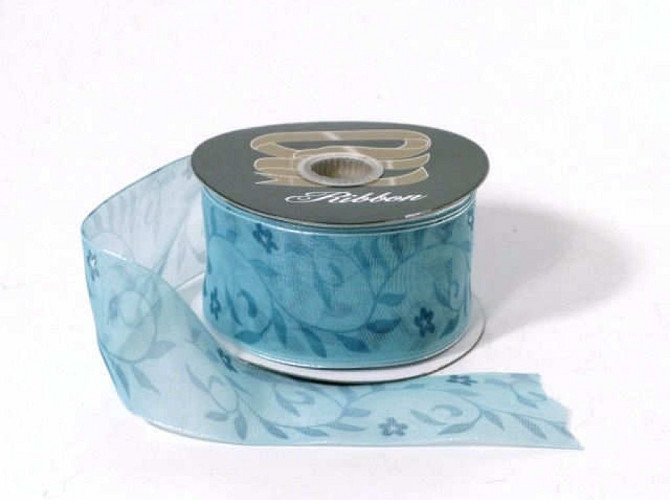 Organza Ribbon blue J1 37mm 25m