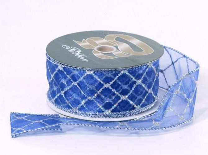 Organza Ribbon Blue-3 50mm 25m