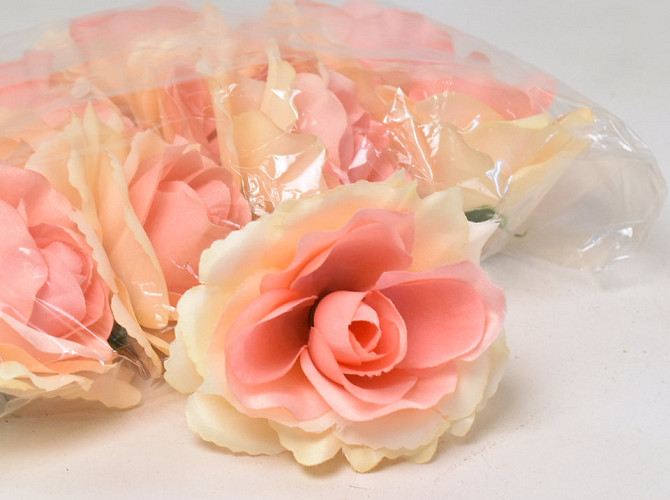 Artificial Rose Yellow/Salmon D11cm