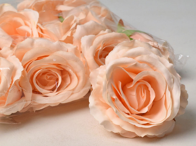 Artificial Rose Peach D10cm 