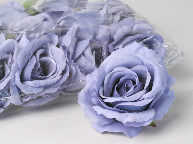 Artificial Rose Ice Blue D10cm 