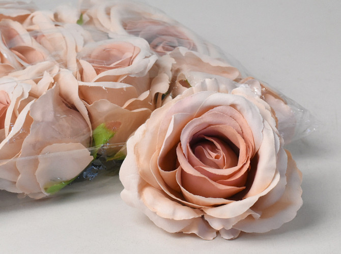 Artificial Rose Beige D10cm 