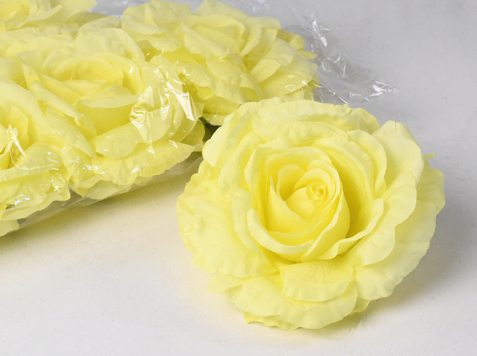 Artificial Rose Yellow D15cm