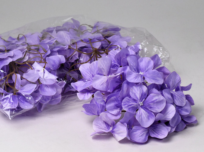 Artificial Hydrangea Head Pastel Lilac D16cm 