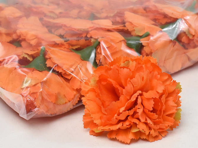 Artificial Carnation Orange D9cm 