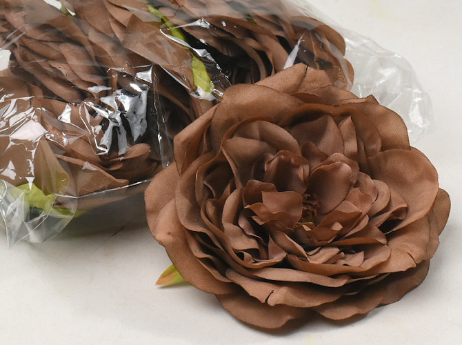 Artificial Peony Brown D13cm