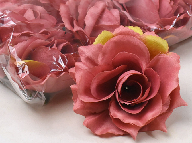 Artificial Rose Pink D11cm 