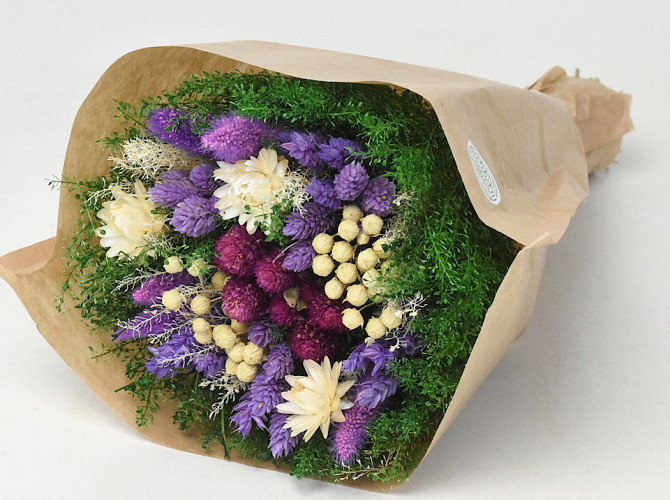 Dried Flower Bouquet Violet 40cm