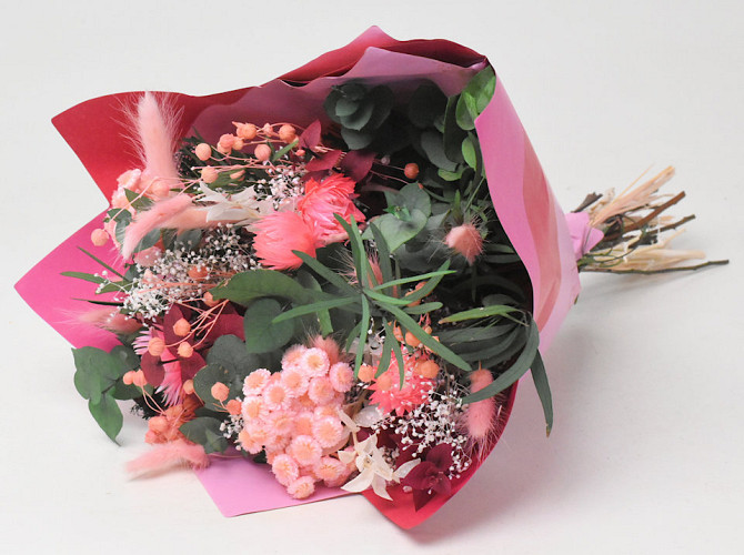 Dried Flower Bouquet Peach 40cm