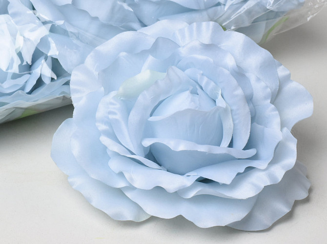 Künstliche Rose XXL Hell Blau D21cm