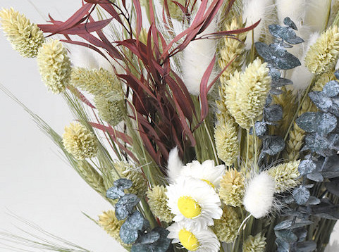 Dried Field Bouquet Natural/White 45cm