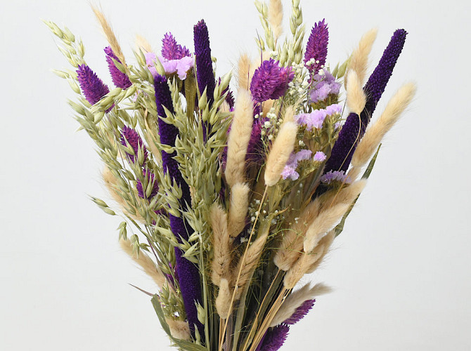 Dried Flower Bouquet Purple Natural 55cm