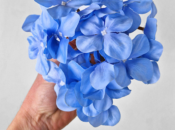 Artificial Hydrangea Head Light Blue D16cm